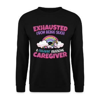 Caregiver Nurse Aide Caregiver - Unisex Sweatshirt - black - Front - Alina (178cm) & Michal (187cm)