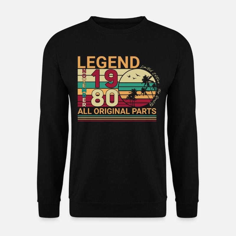 Geschenkidee Legende 1980 November - Unisex Pullover - Schwarz