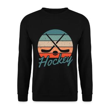 Hockey Eishockey Eishockeyspieler Hockeyspieler - Unisex Pullover - Schwarz - Vorne - Alina (178cm) & Michal (187cm)