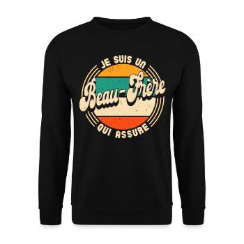 Beau-Frère Qui Assure Beau Frère - Sweat-shirt Unisexe - noir - Devant - Alina (178cm) & Michal (187cm)