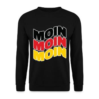 Moin Deutschland Hamburg Deutschlandflagge Moin - Unisex Pullover - Schwarz - Vorne - Alina (178cm) & Michal (187cm)