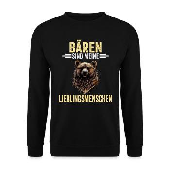 Braunbär Grizzlybär Bären Bär - Unisex Pullover - Schwarz - Vorne - Alina (178cm) & Michal (187cm)