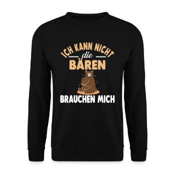 Bär Zootier Bären - Unisex Pullover - Schwarz - Vorne - Alina (178cm) & Michal (187cm)