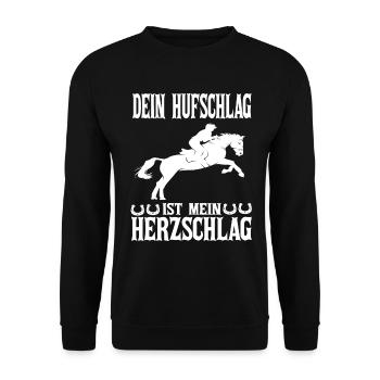 Dein Hufschlag Ist Mein Herzschlag - Unisex Pullover - Schwarz - Vorne - Alina (178cm) & Michal (187cm)