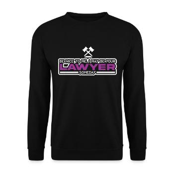 Soyez gentil avec moi Je suis peut-être votre avocat Jusristen Jura - Sweat-shirt Unisexe - noir - Devant - Alina (178cm) & Michal (187cm)