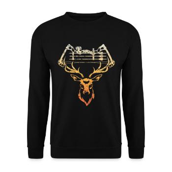 Chasse à l’arc à l’arc et flèche Chasseur de cerfs Chasse au cerf - Sweat-shirt Unisexe - noir - Devant - Alina (178cm) & Michal (187cm)