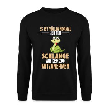 Schlange Zootier Schlangen - Unisex Pullover - Schwarz - Vorne - Alina (178cm) & Michal (187cm)