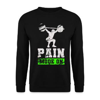 Mode Douleur Sur Gym Musculation Fitness Powerlifting - Sweat-shirt Unisexe - noir - Devant - Alina (178cm) & Michal (187cm)