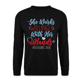 Certified Medical Assistant Bible - Unisex Sweatshirt - black - Front - Alina (178cm) & Michal (187cm)