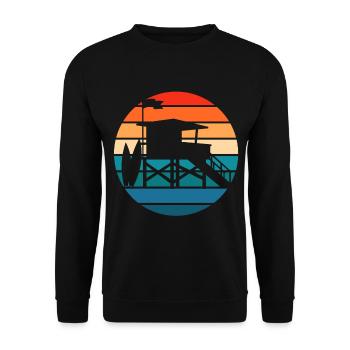 Sauveteur Natation Nageurs Plage Piscine - Sweat-shirt Unisexe - noir - Devant - Alina (178cm) & Michal (187cm)