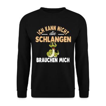 Schlange Hausschlange Schlangen - Unisex Pullover - Schwarz - Vorne - Alina (178cm) & Michal (187cm)
