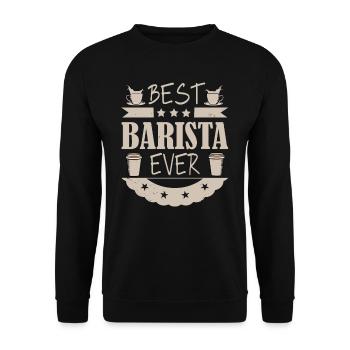 Best Barista Ever Für Barista und Kaffee Liebhaber - Unisex Pullover - Schwarz - Vorne - Alina (178cm) & Michal (187cm)