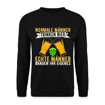 Bierbrauer Bierbrauen Bier Geschenk - Unisex Pullover - Schwarz - Vorne - Alina (178cm) & Michal (187cm)