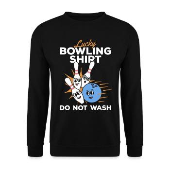 Lucky Bowling Shirt Ne pas laver - Bowling Bowler - Sweat-shirt Unisexe - noir - Devant - Alina (178cm) & Michal (187cm)