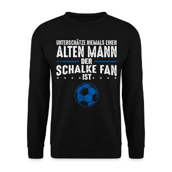 Alter Mann - Schalke Fan | Retro Spruch - Unisex Pullover - Schwarz - Vorne - Alina (178cm) & Michal (187cm)