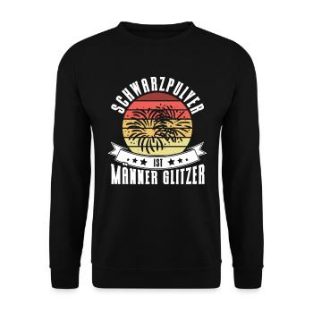 Pyrotechniker Silvester Feuerwerker Geschenk - Unisex Pullover - Schwarz - Vorne - Alina (178cm) & Michal (187cm)