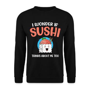 Sushi Roll Sushi - Unisex Sweatshirt - black - Front - Alina (178cm) & Michal (187cm)