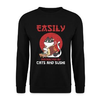 Sushi Roll Sushi - Unisex Sweatshirt - black - Front - Alina (178cm) & Michal (187cm)