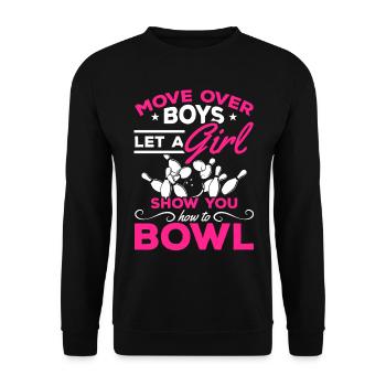 Bowling Girl Bowling Mädchen Bowling Bowler Girls - Unisex Pullover - Schwarz - Vorne - Alina (178cm) & Michal (187cm)