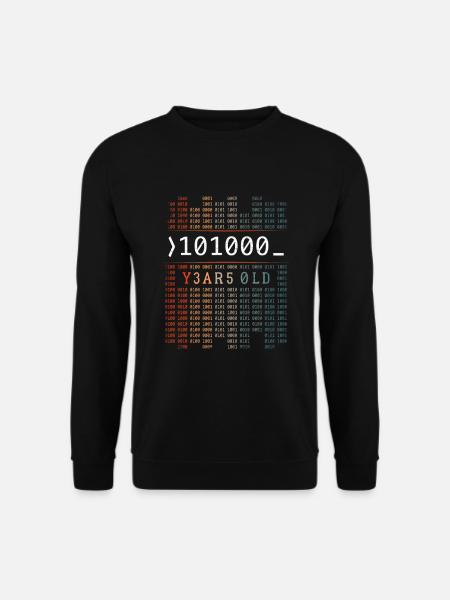 101000 JAHRE ALT BINÄRCODE 40. GEBURTSTAG GESCHENK - Unisex Pullover - Schwarz