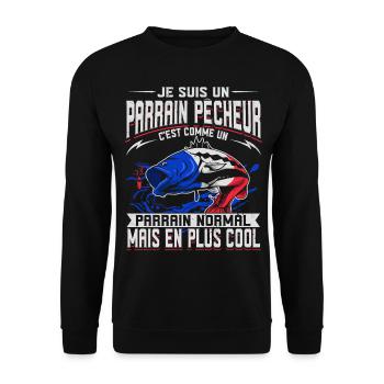 Pêcheur Poisson Parrain Pêcheur - Sweat-shirt Unisexe - noir - Devant - Alina (178cm) & Michal (187cm)