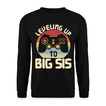 Mise à niveau vers Big Sis - Sweat-shirt Unisexe - noir - Devant - Alina (178cm) & Michal (187cm)