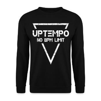 Uptempo - Rave - Hardstyle - Gabber - Gift - Unisex Sweatshirt - black - Front - Alina (178cm) & Michal (187cm)