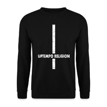 Uptempo - Rave - Hardstyle - Gabber - Gift - Unisex Sweatshirt - black - Front - Alina (178cm) & Michal (187cm)