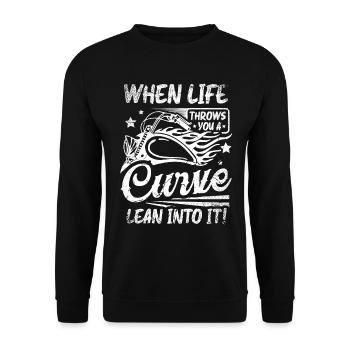 Motorcycling Design for a Motorcycle Biker - Unisex Sweatshirt - black - Front - Alina (178cm) & Michal (187cm)
