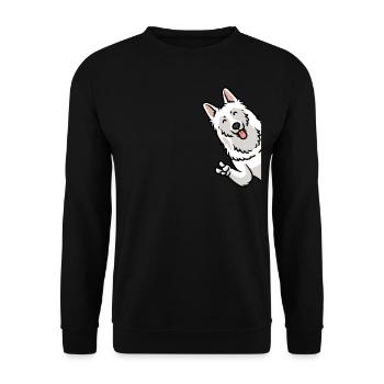 Berger Blanc Suisse Dog White Swiss - Unisex Sweatshirt - black - Front - Alina (178cm) & Michal (187cm)