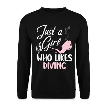 Just one girl who loves divers - Unisex Sweatshirt - black - Front - Alina (178cm) & Michal (187cm)