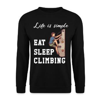 Life is simple - Climbing - Unisex Sweatshirt - black - Front - Alina (178cm) & Michal (187cm)
