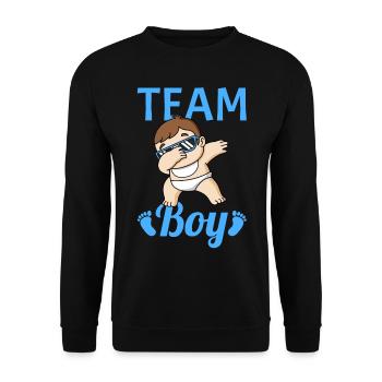 Team Boy Gender Reveal - Unisex Sweatshirt - black - Front - Alina (178cm) & Michal (187cm)