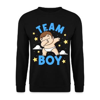 Team Boy Gender Reveal - Unisex Sweatshirt - black - Front - Alina (178cm) & Michal (187cm)