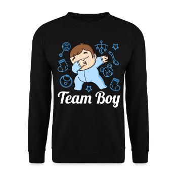 Team Boy Gender Reveal - Unisex Sweatshirt - black - Front - Alina (178cm) & Michal (187cm)