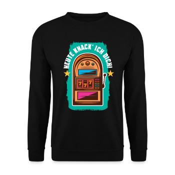Heute knack' ich dich - Unisex Pullover - Schwarz - Vorne - Alina (178cm) & Michal (187cm)