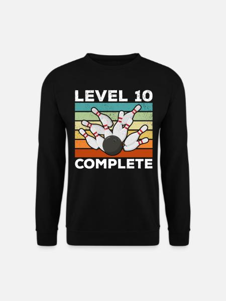 Bowling Level 10 Complete 10. Geburtstag Bowlers - Unisex Pullover - Schwarz