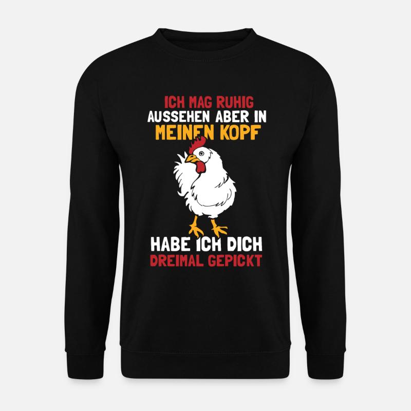 Huhn Küken Bauernhof Tier Landwirt Scheune - Unisex Pullover - Schwarz