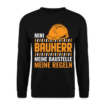 Kinder Baustelle Bauherr Geschenk - Unisex Pullover - Schwarz - Vorne - Alina (178cm) & Michal (187cm)