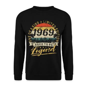 Édition limitée Année de naissance 1969 Anniversaire Rétro - Sweat-shirt Unisexe - noir - Devant - Alina (178cm) & Michal (187cm)