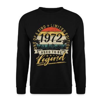 Limited Edition Year of Birth 1972 Birthday Retro - Unisex Sweatshirt - black - Front - Alina (178cm) & Michal (187cm)