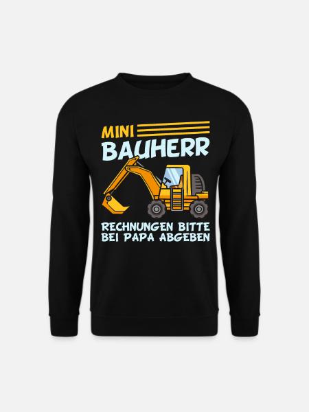 Kinder Bagger Bauherr Baustellen Jungen Geschenk - Unisex Pullover - Schwarz