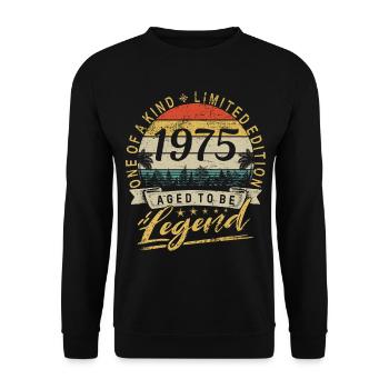 Limited Edition Year of Birth 1975 Birthday Retro - Unisex Sweatshirt - black - Front - Alina (178cm) & Michal (187cm)