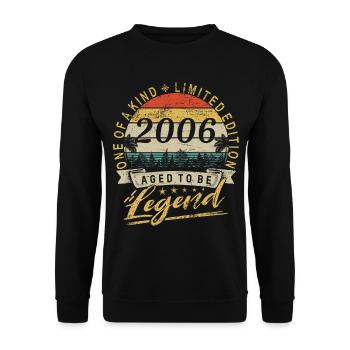 Limited Edition Geburtsjahr 2006 Geburtstag Retro - Unisex Pullover - Schwarz - Vorne - Alina (178cm) & Michal (187cm)
