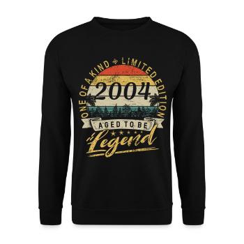 Limited Edition Year of Birth 2004 Birthday Retro - Unisex Sweatshirt - black - Front - Alina (178cm) & Michal (187cm)