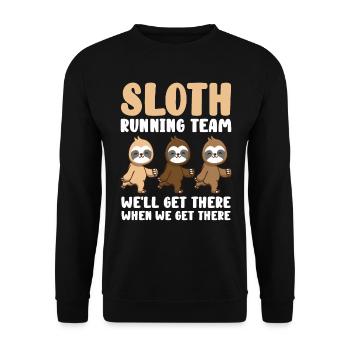Sloth Running Team We Will Get There When We Get - Unisex Sweatshirt - black - Front - Alina (178cm) & Michal (187cm)