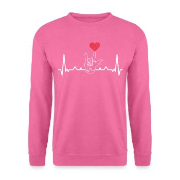 Langue des signes Heartbeat Heart - Sweat-shirt Unisexe - rose - Devant