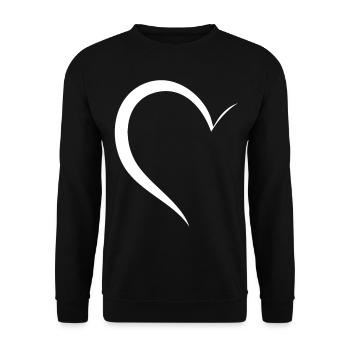Half White Heart - Unisex Sweatshirt - black - Front - Alina (178cm) & Michal (187cm)