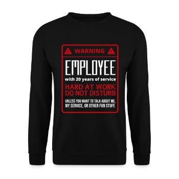Work Anniversary 20 Years Twenty Years Service - Unisex Sweatshirt - black - Front - Alina (178cm) & Michal (187cm)