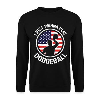 Lustiger Dodgeball Dodgeball - Unisex Pullover - Schwarz - Vorne - Alina (178cm) & Michal (187cm)